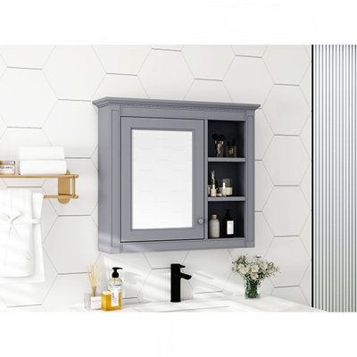 30'' X 28'' Medicine Cabinet, Wall Mounted Bathroom Storage Cabinet, Modern Bathroom Wall Cabinet With Mirror,Medicine Cabinet,  Mirror Cabinet With 3 Open Shelves (Not Include Bathroom Vanity )