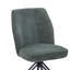 Pair of Aspen Swivel Dining Chairs, Green Cord Fabric With Black Metal Legs-1220316080