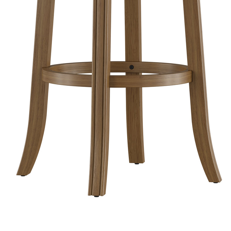 Tabouret de bar et de comptoir Fidelia, Tabouret de bar = siège d'une hauteur de 30 po, Siège beige / structure brune