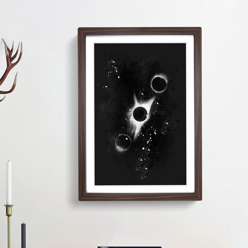 Total Eclipse of the Moon - Picture Frame Painting Print, 45cm H x 33cm W x 2cm D, Walnut Framed