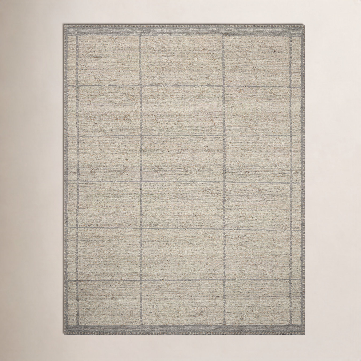 Amber Lewis x Loloi Bowie Fog Grey Geometric Rug, Rectangle 2' x 3'