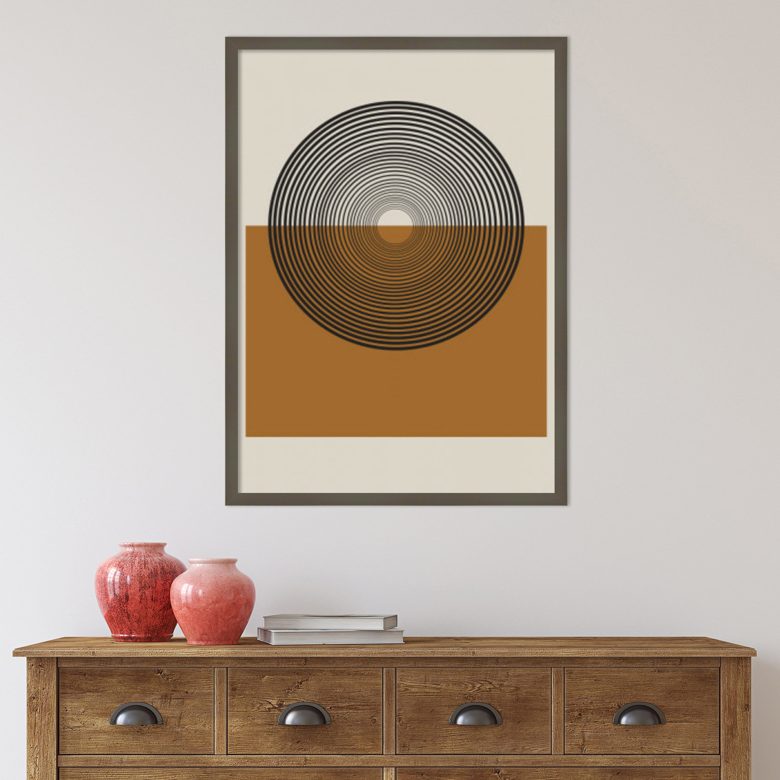 Retro Landscape by The Miuus Studio, Gray, 33" H x 24" W x 1" D