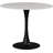 Sevinc Round Unfinished Glass Top Metal Base Dining Table-317361750-317361749