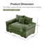 Canapé modulaire surdimensionné en forme de nuage de 54,3 po, accoudoirs très épais, bons coussins de résilience, conception ergonomique en velours côtelé de qualité supérieure, assemblage facile pour le salon, vert-1930879068