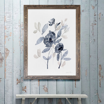 «Pe pivoines en gris I», reproduction de cadre photo sur verre