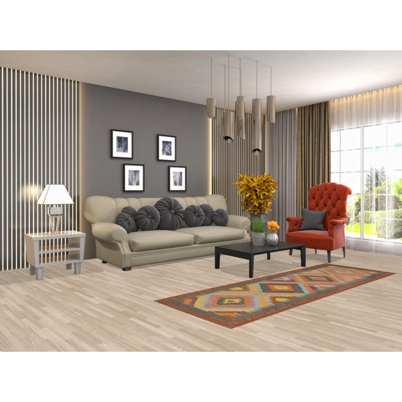 Tapis de couloir géométrique Kilim