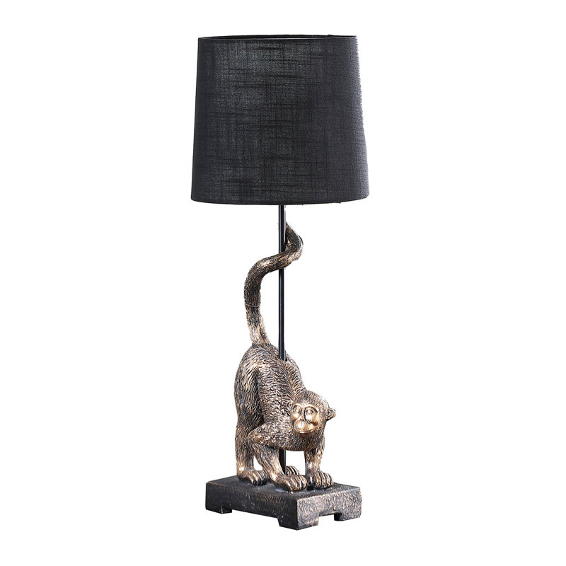 Lampe de table Jadien, Argent, Noir