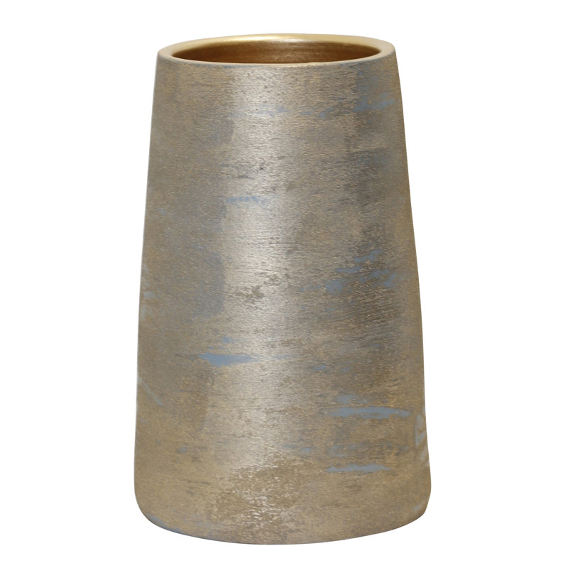 Vase with Handles, Hand Painted Sand Red, 15.7" H x 9.4" W x 9.4" D