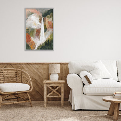 Giclée de paysage montagneux en cascade de montagne, design par Chromatique Tempête Studio