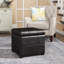 Repose-pieds carré avec rangement en similicuir de 18,3 po Graysie-93923913