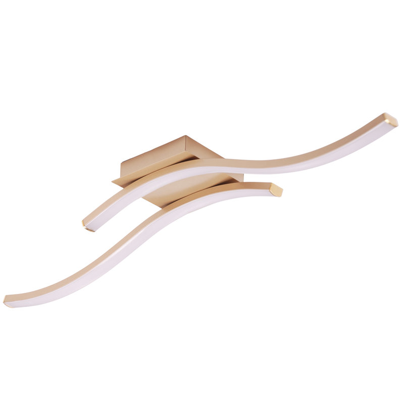 LED Semi Flush Mount, Brushed Gold