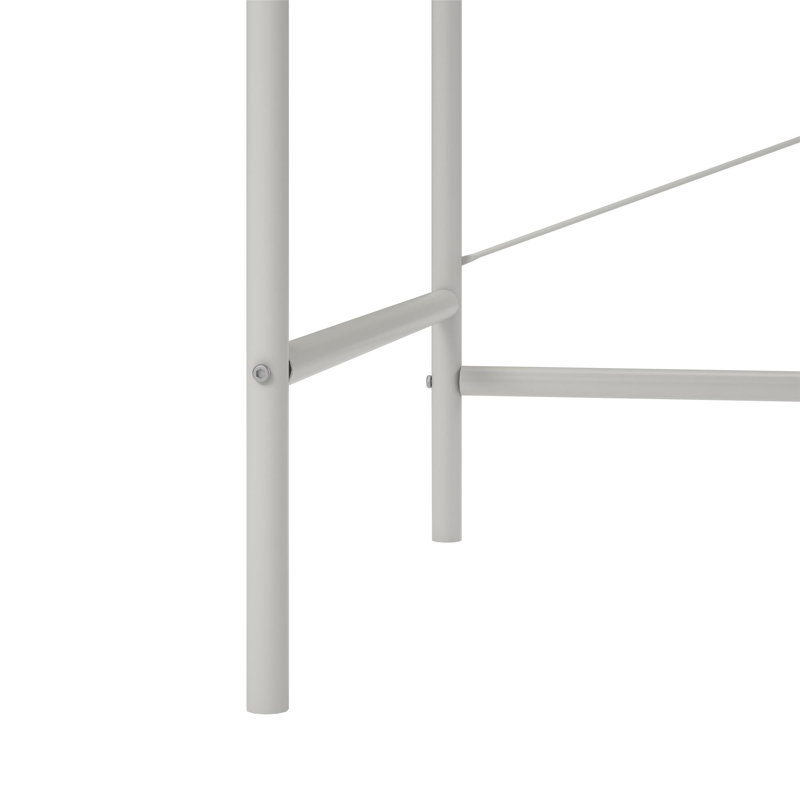 Walnut and Gray MDF Writing Desk with Metal Base