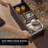 63" W Fluted 9-drawer Dresser, 1.97"-Thick Panels Wood Chest  with Faux Marble Top and Sturdy Base, Brown Oak-1321445770