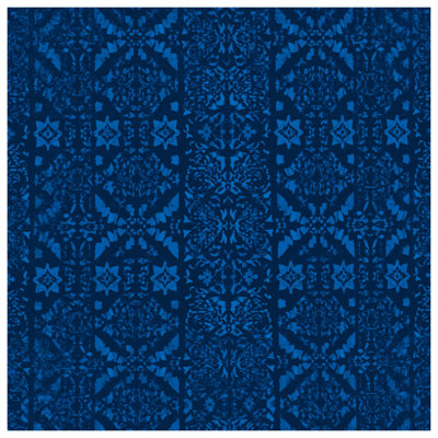 Blue Ornate Pattern Quilted Bedspread All Sizes