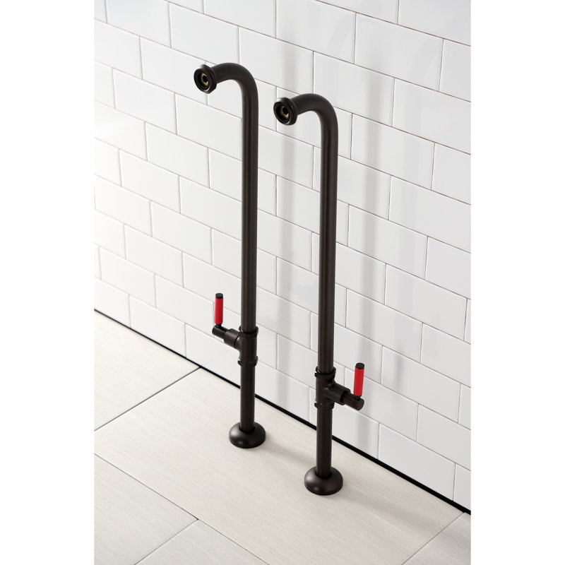 Conduite d'alimentation de baignoire autoportante Kingston Brass Concord, Bronze huilé