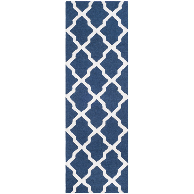 Tapis géométrique en laine et viscose touffeté à la main Cannen Cambridge, Tapis de couloir 2 pi 6 po x 8 pi
