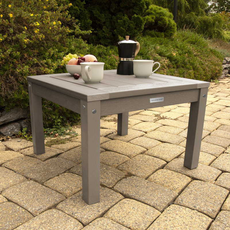 Table d'appoint en plastique Arbnora, Brun bois