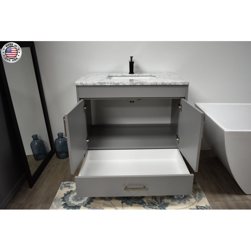 Ensemble de meuble-lavabo simple 36 po Annily, Gris
