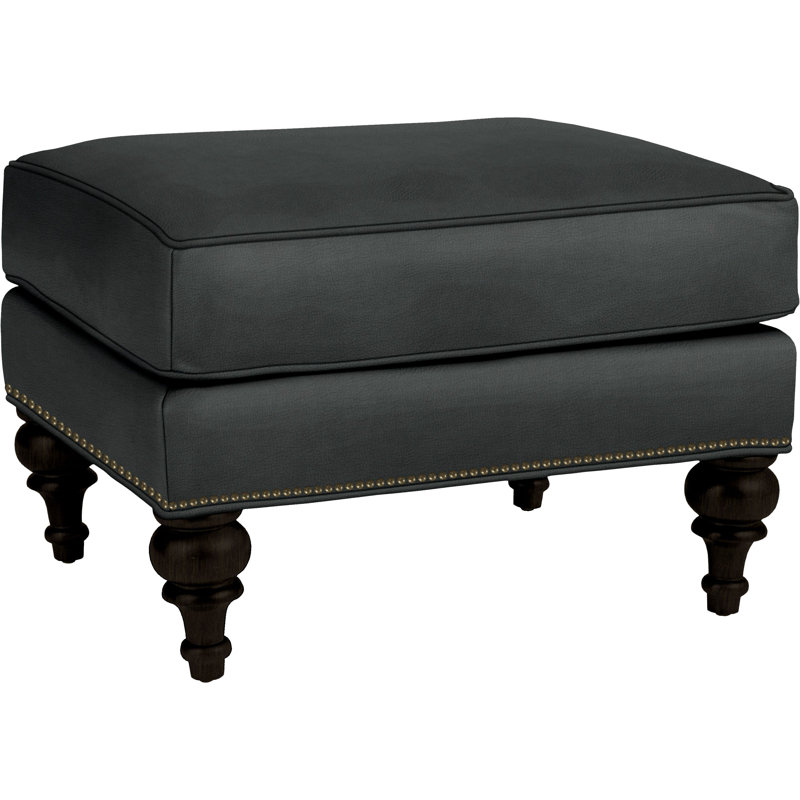 Tandre Upholstered Ottoman, Grey Genuine Leather