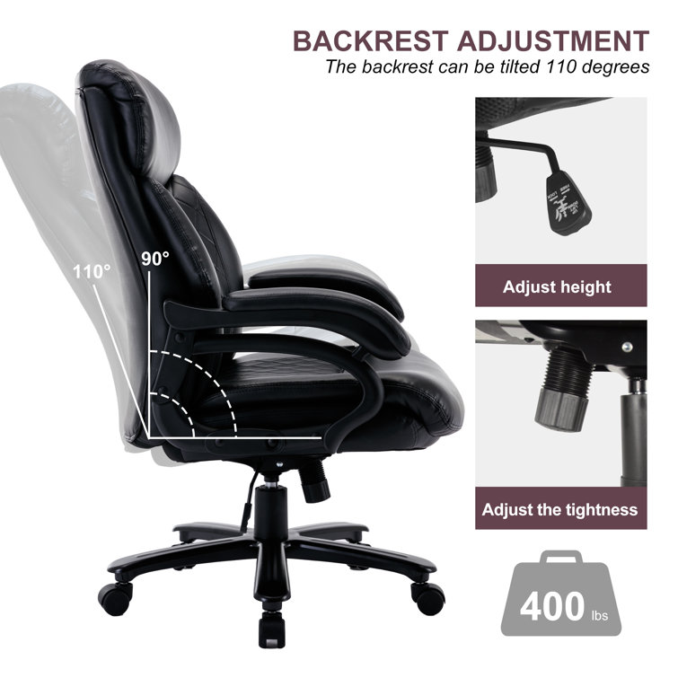 Hristos Home Office Chair, 400LBS Big and Tall Heavy Duty Design, Ergonomic  High Back Cushion Lumbar Back Support