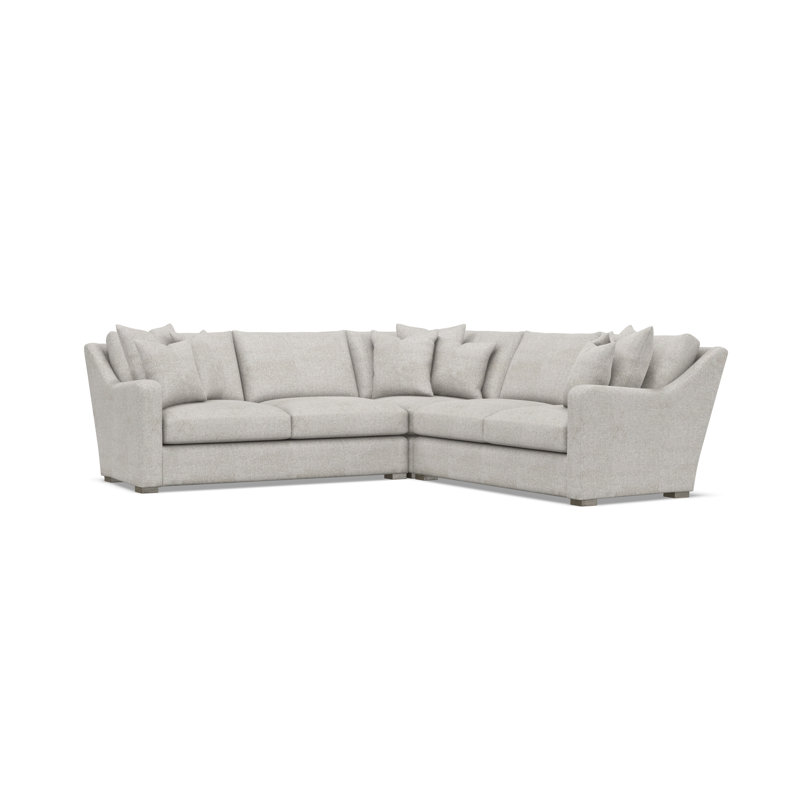 Bernhardt Ventura 3-Piece Fabric Sectional, Light Gray Polyester, 34.5" H x 107.5" W x 107.5" D, Symmetrical