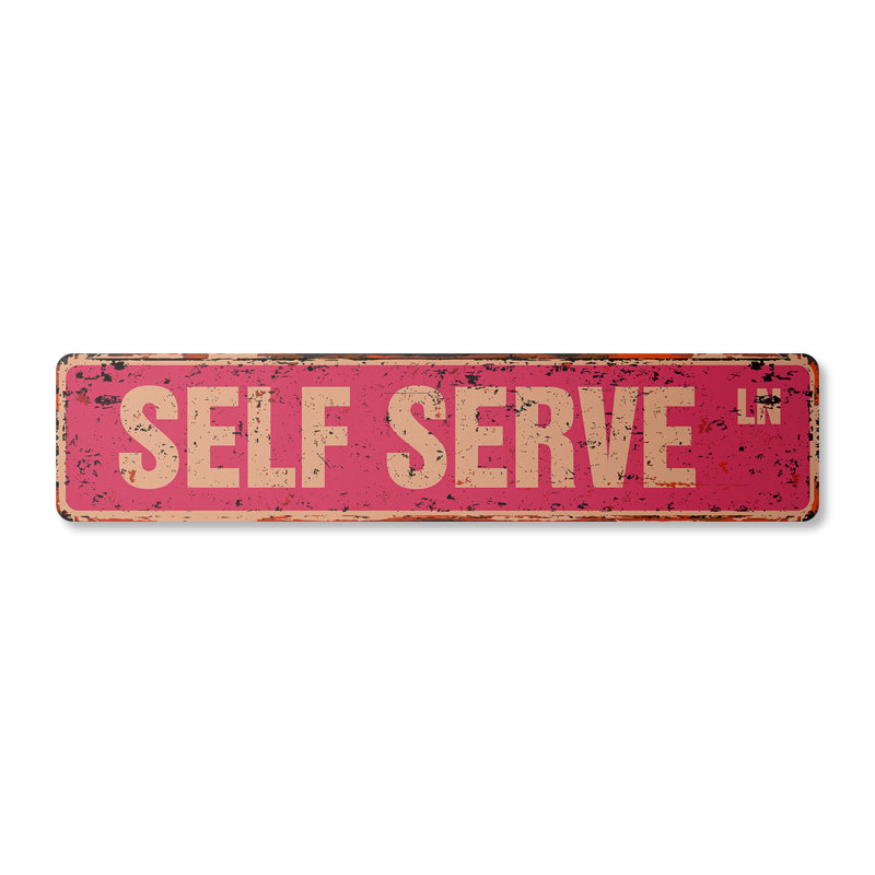 Panneau de signalisation en libre-service aluminium 7 po x 30 po
