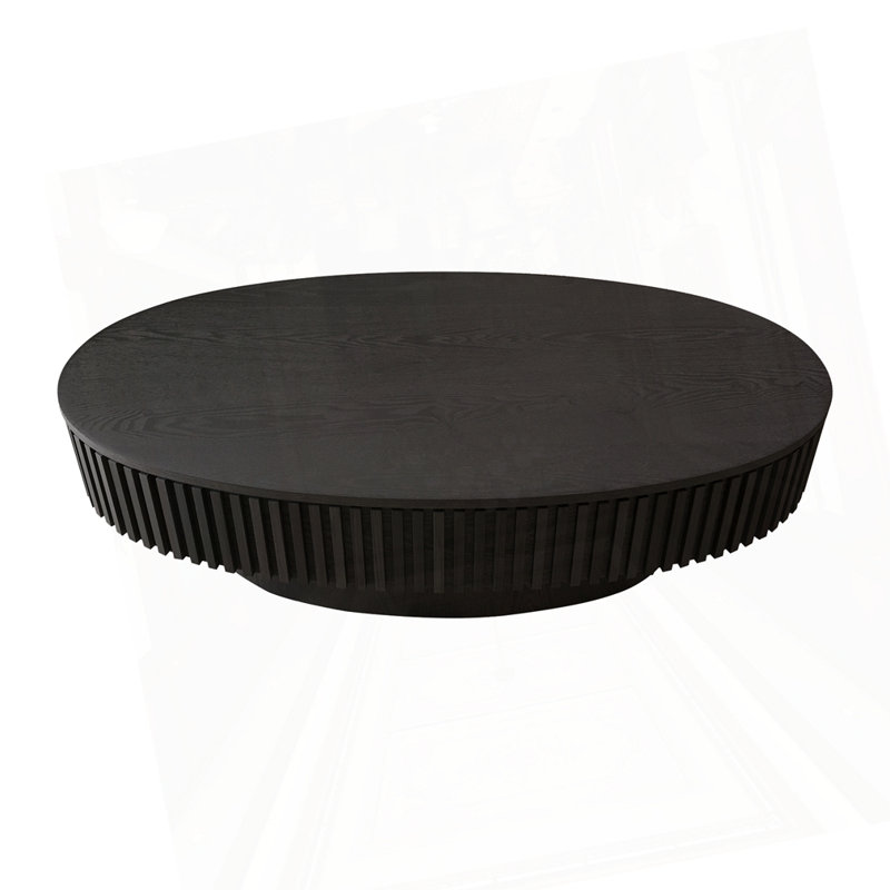 Table basse ovale avec rangement, Noir