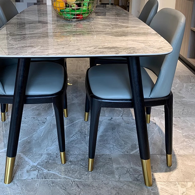 Light luxury modern rectangular rock dining table, 29.53"H x 59.06"L x 31.5"W