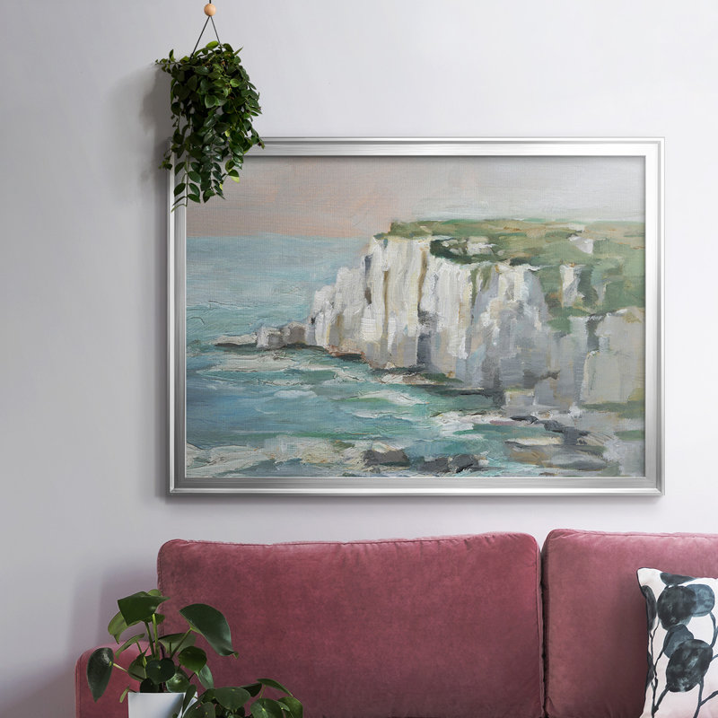 White Sea Cliff II, reproduction d'art sur toile, Argent, H 18 po x l 26 po x P 1,5 po