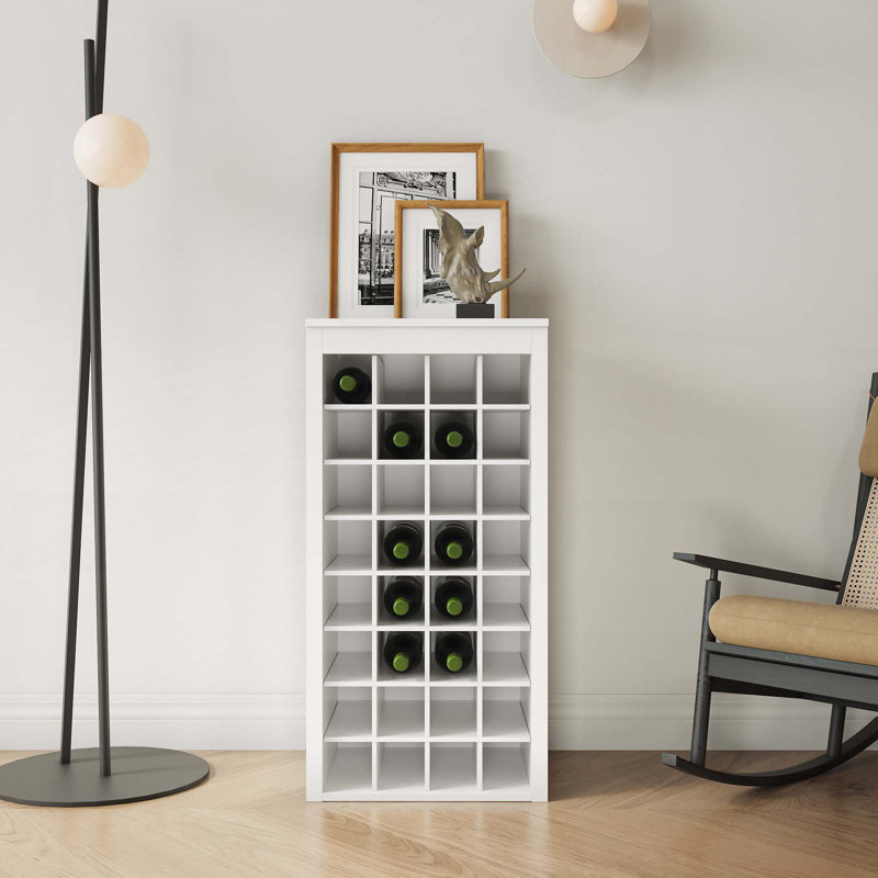 Riketa Modular 32 Wine Bar Cabinet Buffet Cabinet for Living Room Dining Room, White