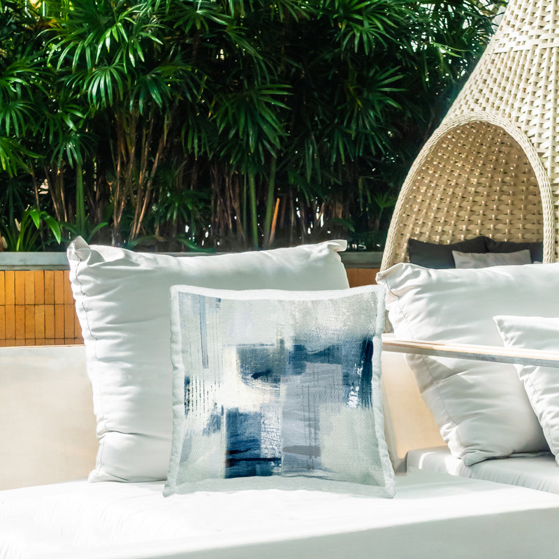 Layered Geometric Illusion Outdoor Printed Pillow, design by Susan Jill