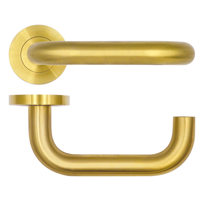 Maggiore Lock Door Handle, Brass (Satin)