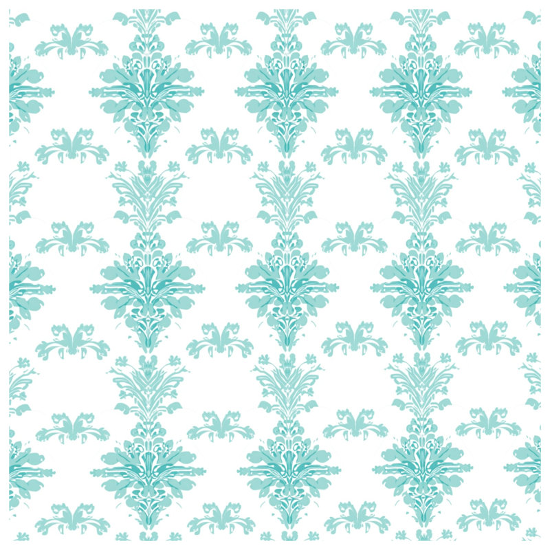 Couvertures à motif damas turquoise, 50in W x 60in H
