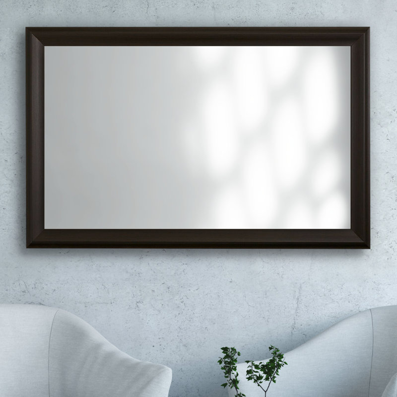 Woodford Wood Framed Mirror with Safety Backing Ideal for Bathroom / Vanity Mirror, Oxidized Walnut, 36" x 24"