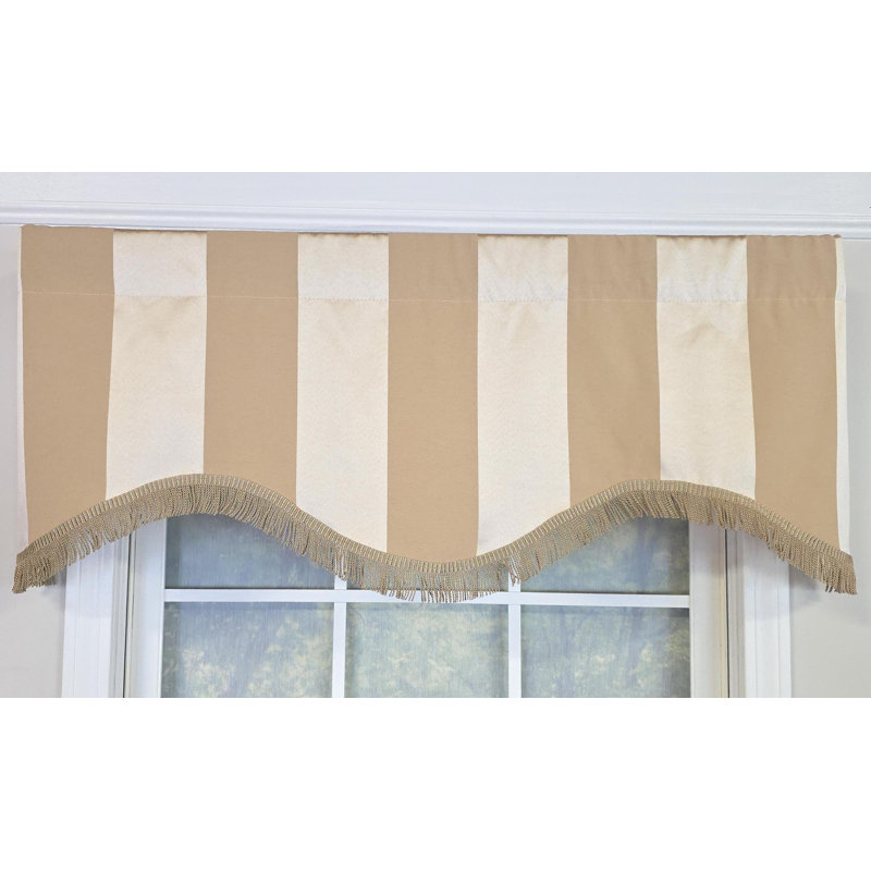  Caceres Stripe Trimmed Cornice Valance