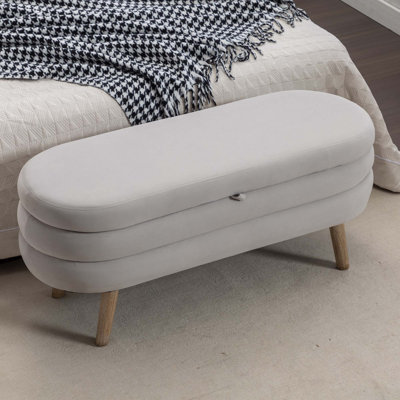 Banc de rangement à couvercle rabattable Khaseem