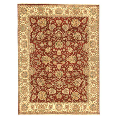 Tapis rectangulaire en laine noué à la main