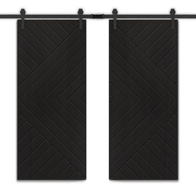 Porte de grange à panneaux noir