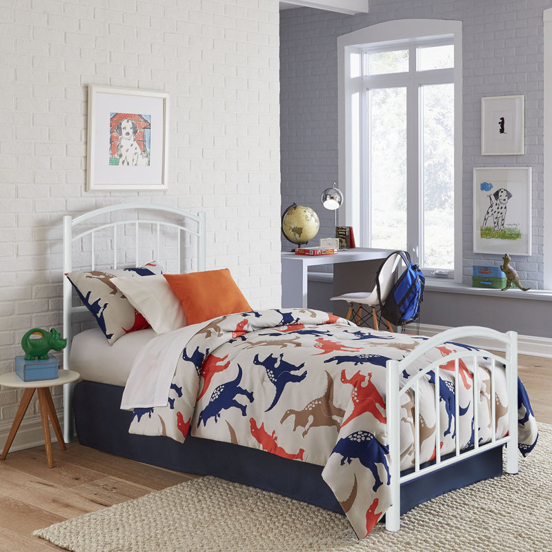 lit à panneau pour enfants Nome, Simple, Blanc coton