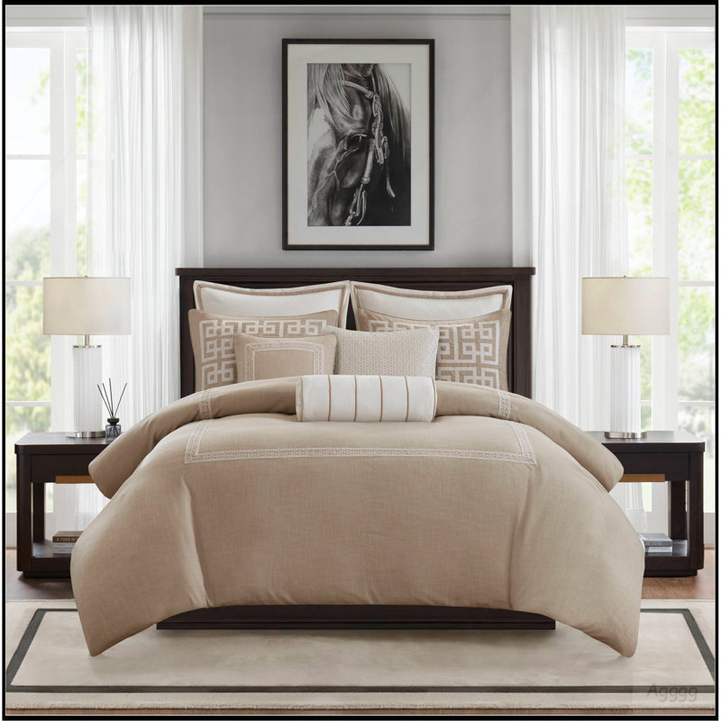 8- Piece Queen Comforter Set, taupe