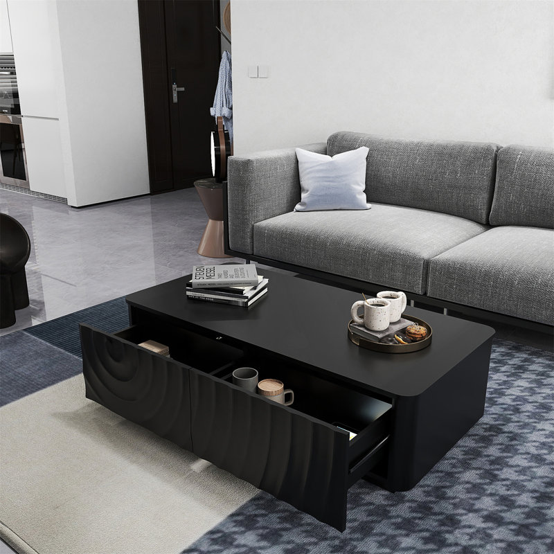 Table basse rectangulaire 47 po avec rangement, Black