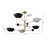 Modern 5 Light Gold and Black Bowl Shade Chandelier