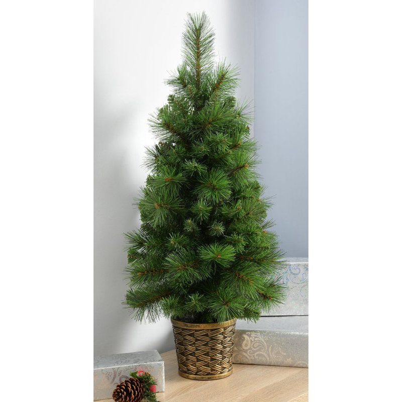Victorian 3ft Green Pine Artificial Christmas Tree with Pot