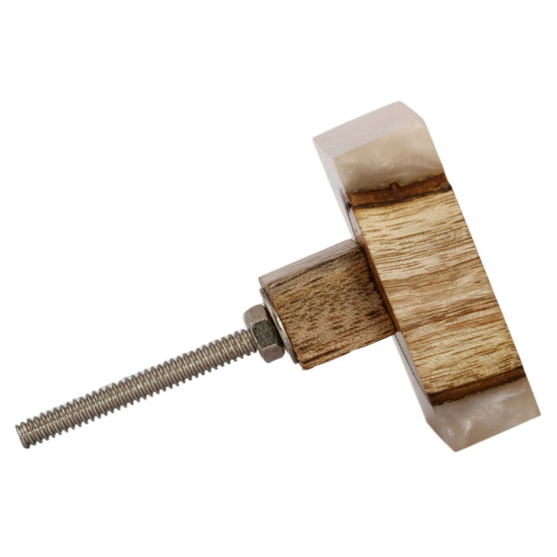 Rectangle Knob, Beige/Wood