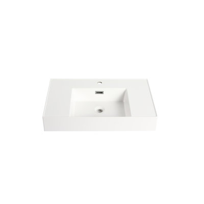 Bathroom Vanity Resin 30 Inch Basin - & Chic, White, 29.43 In. Depth, 17.83 Width, 4.93 Height, 45 Lb, Effortless Sanitizing Process Stain- Gel, Long Service Life