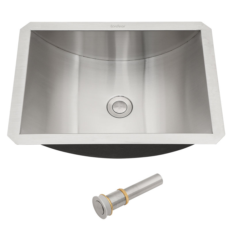 Lavabo de salle de bain encastrable en acier inoxydable au fini nickel brossé 18 "X 13" avec bonde escamotable