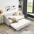 Twin Size Daybed With Twin Size Trundle Upholstered Tufted Sofa Bed, With Button On Back And Copper Nail On Waved Shape Arms, Beige (80.5"X41"X30.5")-471037298-471037297