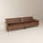 87" Mid-Century Modern Faux Leather 3-Person Sofa