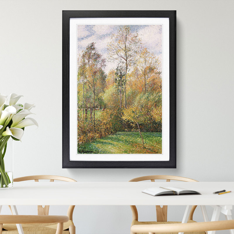 Autumn Wood by Camille Pissarro - Picture Frame Painting, Black Framed, 48cm H x 36cm W x 2cm D