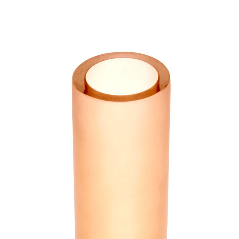 Lungo Handmade Glass Table Vase, Amber, 17.5" H x 4" W x 4" D